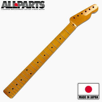 Replacement Nitro Finish Maple Neck For Tele, Nitrocellulose Finish Topcoat, 10 Inch Radius