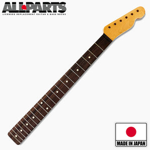 Replacement Rosewood Satin Finish Neck for Tele, 21 Tall Frets, 10 inch radius