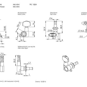 Schaller M6 Mini Machine Heads - 3x3 Set