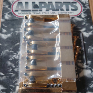 ABM 5-String Bass Bridge, Solid Brass With Roller Saddles - Gold