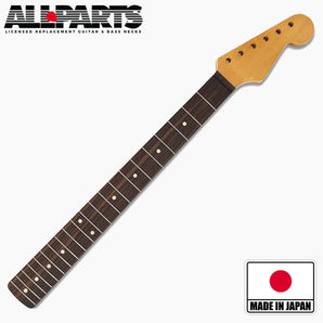 Replacement Satin Finish Neck for Strat, Maple with Rosewood Fingerboard, 21 tall frets