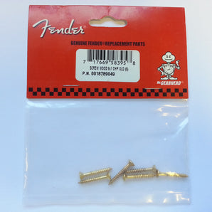 Bridge Mounting Screws for Strat/ Tele/ P Bass/ J Bass, Gold - #6 x 1inch OHP - Genuine Fender®