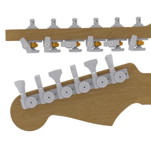 Hipshot Classic Black Open 6 Inline Non-staggered Post Tuners With - Foto 8