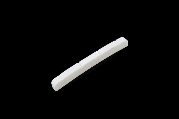 38mm Pure Bone Nut For 4-String Bass Guitar – Flat Bottom, Slotted, 38x3.5mm