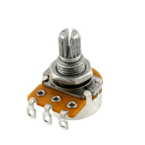 250K Mini Pot, Audio (Log) Taper, 1/4" (6.35mm) Threaded Shaft