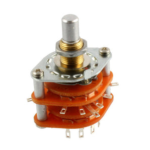 5 Position Rotary Switch, 4-Pole, Solid Shaft