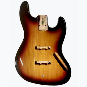 Jazz Bass Replacement Body with Polyurethane Finish - 3 tone sunburst