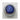 Dome metal knob w blue pearl acrylic inlay