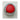 Dome metal knob w red acrylic inlay