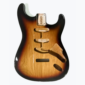 Allparts Strat Replacement Body, Alder with Polyurethane Finish - 3 Tone Sunburst