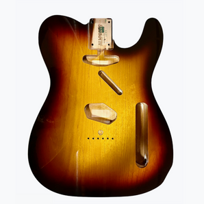Telecaster Replacement Body, Alder in 3 Tone Sunburst (with front + back binding)