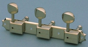 Tuning keys - vintage Deluxe style tuning keys 3x3 on a strip w nickel buttons