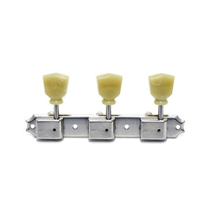 Tuning keys - vintage Deluxe style tuning keys 3x3 on a strip plastic keystone buttons