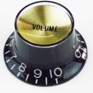 Black Hat Volume Knob with Gold Cap